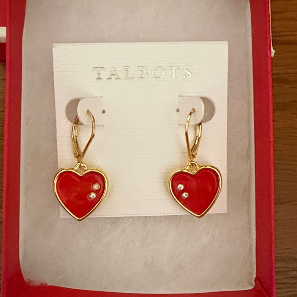 NEW TALBOTS - Heart Drop Earrings